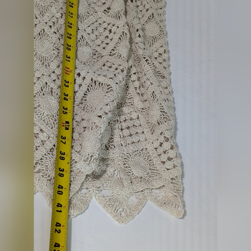 NWT Blue Rain Boho Diamond Crochet Maxi Skirt Cream/Tan Size S Festival Bohemia - Picture 12 of 13